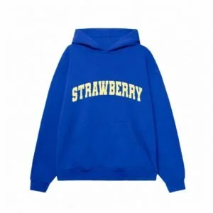 Arched Hoodie - Cobalt premium oversized streetwear hoodie front view white background