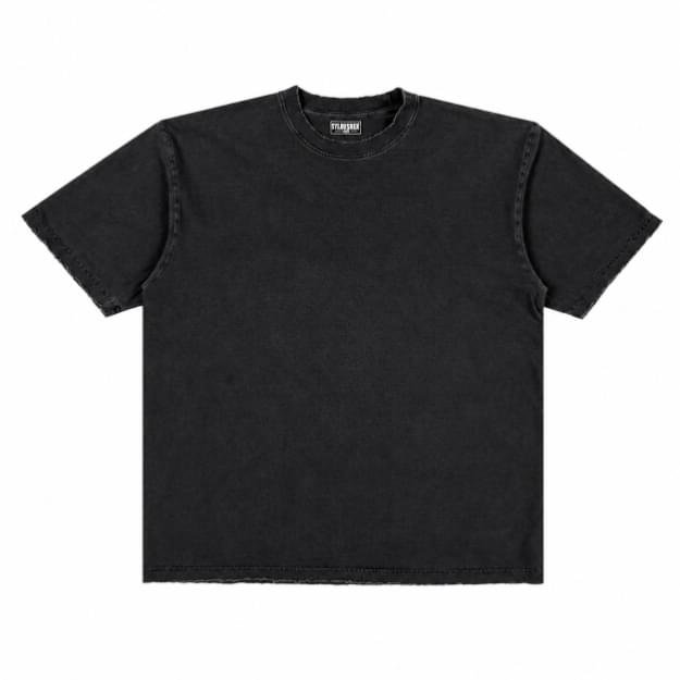 Distressed Blank T-Shirt - Vintage Black Distressed Blank T-Shirt - Vintage Black premium cotton streetwear oversized fit USA fashion tee