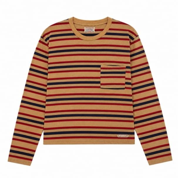 Striped Long Sleeve T-Shirt - Tan Striped Long Sleeve T-Shirt - Tan premium USA streetwear long sleeve shirt with comfortable fit and soft breathable fabric