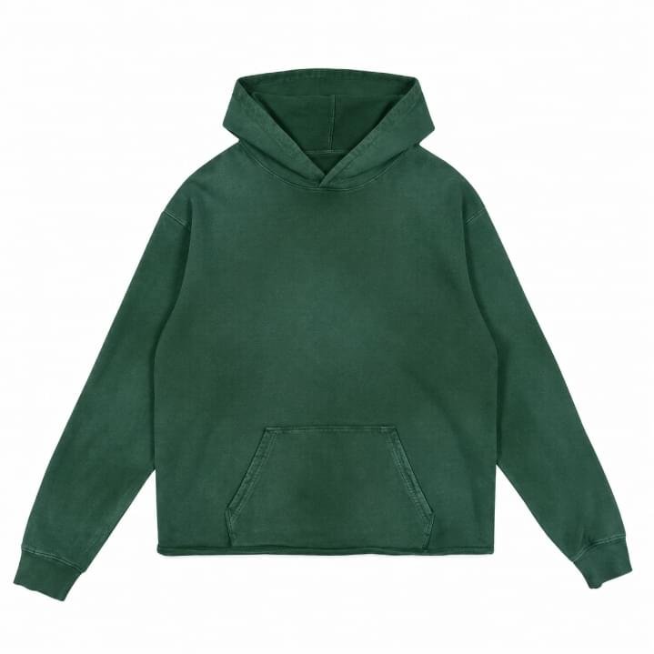 Waffle Hoodie - Hunter Green oversized premium streetwear hoodie front view USA fashion brand strawberryclothing